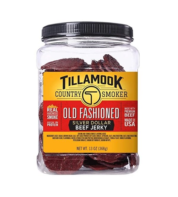 Country SmokerReal Hardwood Smoked Old Fashioned Silver Dollar Beef Jerky 13oz Resealable Jar