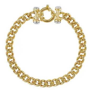 Two-Tone Gold Curb Bracelet
