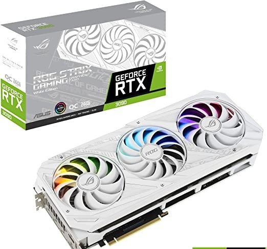 ROG STRIX NVIDIA GeForce RTX 3090 White OC Edition Gaming Graphics Card