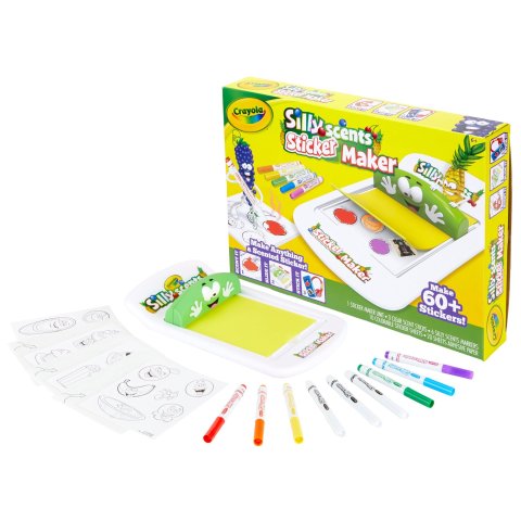 CrayolaSilly Scents Sticker Maker Art Kit, Beginner Unisex Child, 40 Pieces