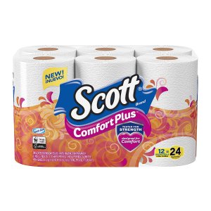 Scott Comfortplus Toilet Paper Bath Tissue, 12 Rolls