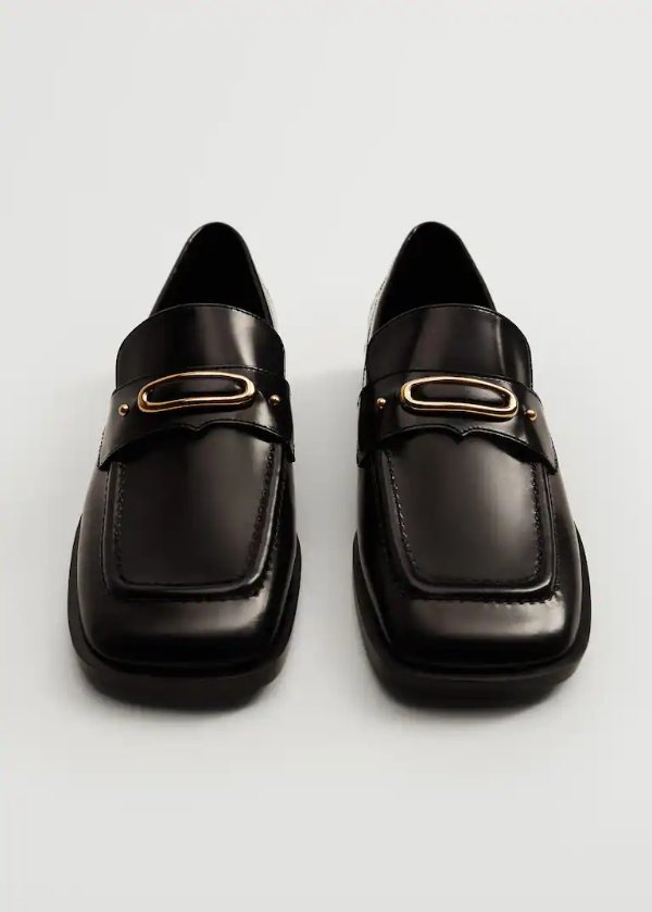 Buckle leather moccasins - Women | MANGO OUTLET USA