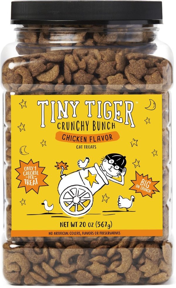 Crunchy Bunch, Chicken Cannonball, Chicken Flavor Cat Treat, 20-oz Jar - Chewy.com