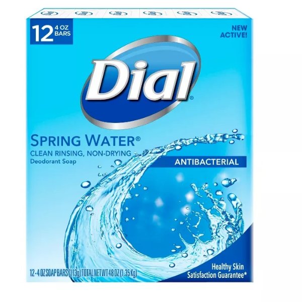 Antibacterial Deodorant Spring Water Bar Soap - 4oz/12pk