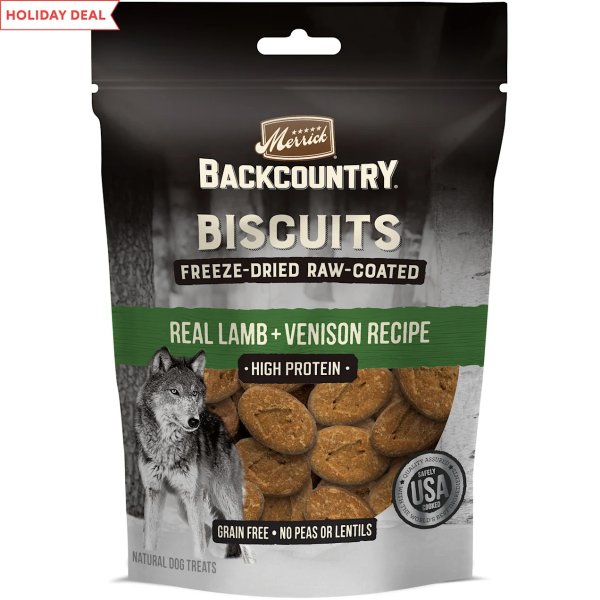 Backcountry Freeze-Dried Raw Coated Biscuit Lamb + Venison Recipe Dog Treats, 10 oz. | Petco