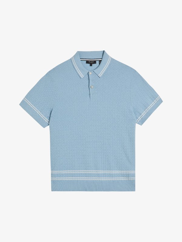Maytain textured-knit recycled cotton-blend polo shirt