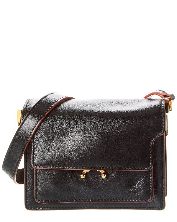 Trunk Mini Leather Shoulder Bag / Gilt