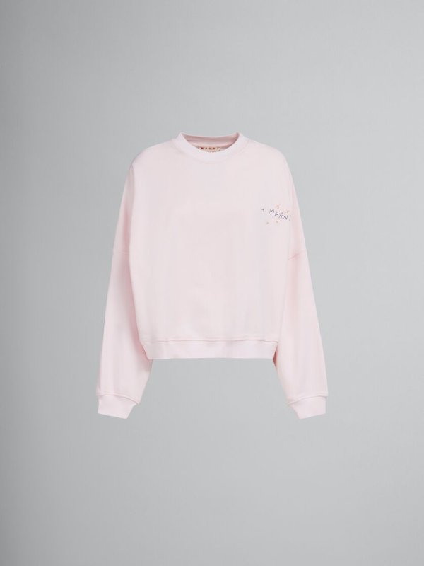 Pink bio jersey sweatshirt with dragon print