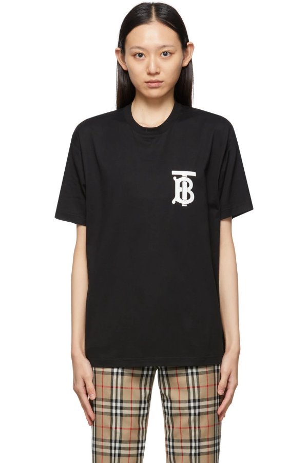Black Monogram Motif T-Shirt