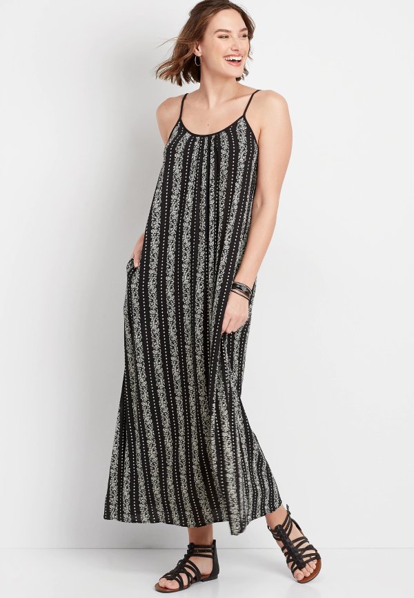 Paisley Print Maxi Dress