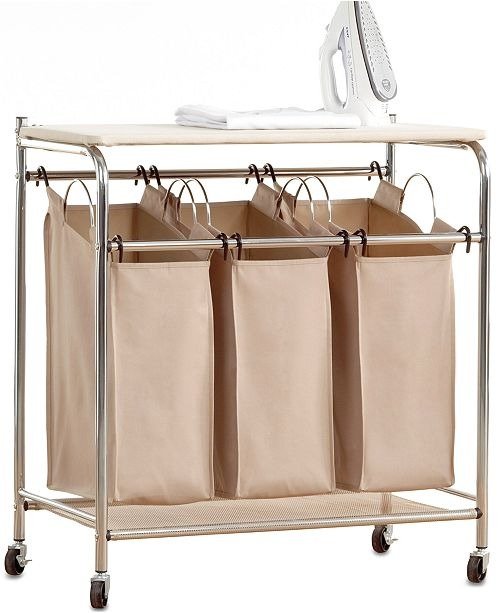 Hampers, EVERFRESH® Laundry Triple Sorter with Ironing Board