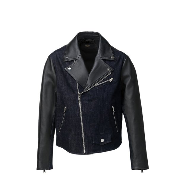 Men's Denim and Leather Rider Jacket