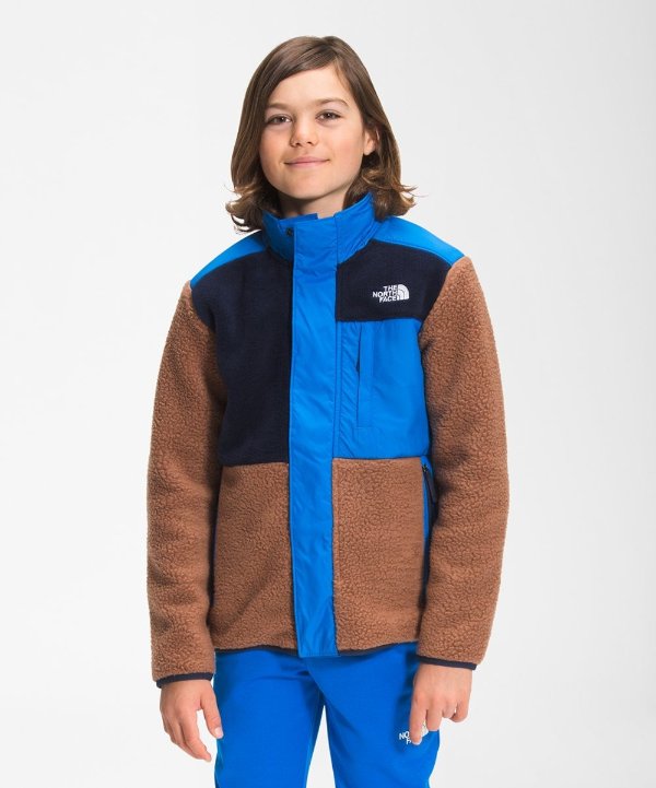 Blue & Pinecone Brown Forrest Mixed Media Jacket - Boys