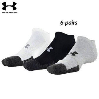 6-Pairs Under Armour Performance Tech No-Show Socks (L)