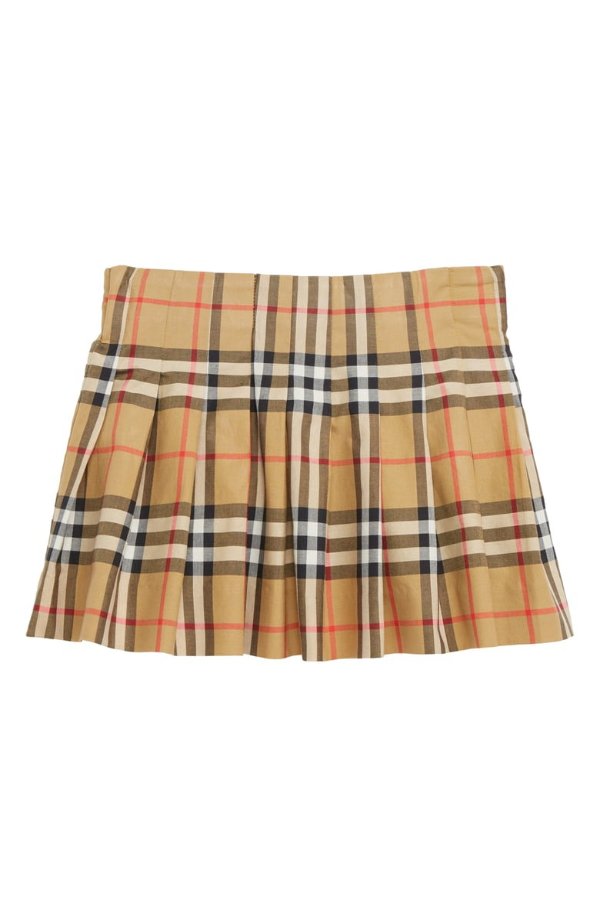 Pearl Pleated Vintage Check Skirt