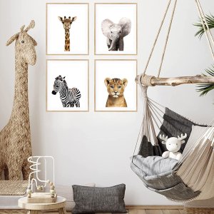 MARIA Safari Baby Animals Nursery Decor Art