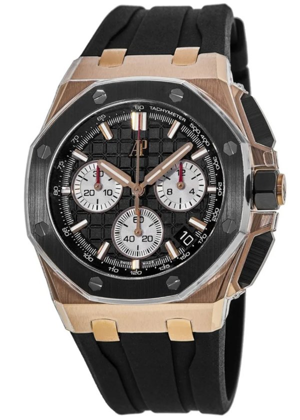 Royal Oak Offshore Chronograph 18kt Rose Gold Black Dial Men's Watch 26420RO.OO.A002CA.01