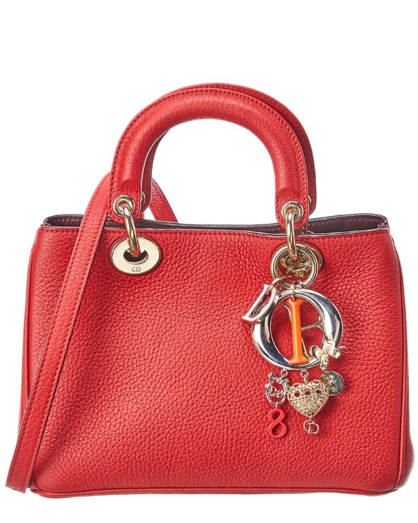 Red Pebbled Leather Miniissimo Bag