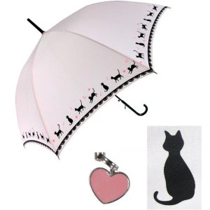 日本亚马逊官网 可爱黑猫 行进姿态 日用伞 热卖