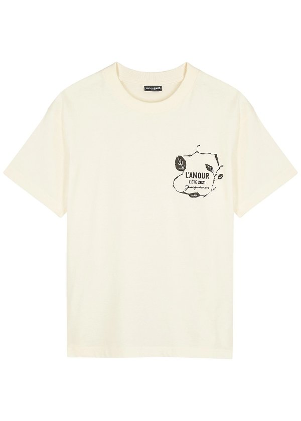 Le T-shirt L'Amour cream cotton T-shirt