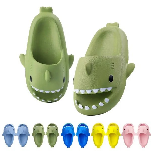 Baby Soft-soled Anti-slip Shark Design Slides Slippers Indoor Shoes For Boys Girls | Shop Now For Limited-time Deals | Temu