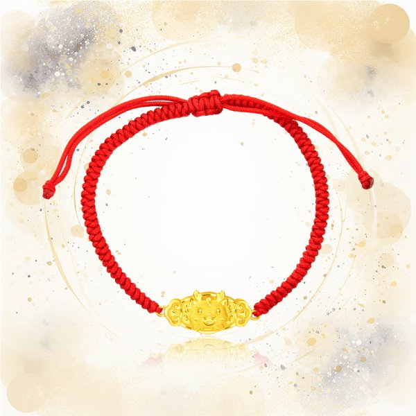 999 Pure 24K Gold Year of Dragon Peace and Joy Bracelet