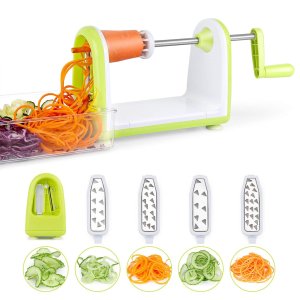 SimpleTaste Spiral Slicer 5 Blades Spiralizer, Vegetable Cutter and Shredder for Zucchini Noodles