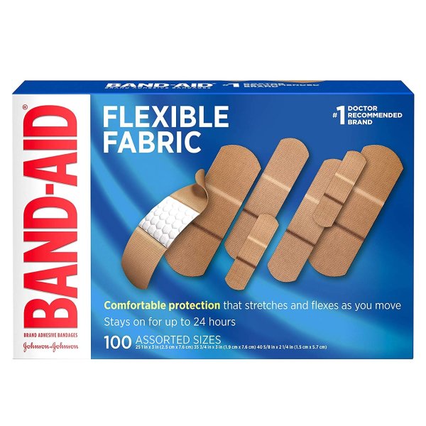 Brand Flexible Fabric Adhesive Bandages  Assorted Sizes 100 ct @ Amazon.com