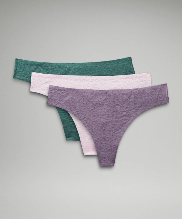 Lululemon InvisiWear Mid-Rise Thong Underwear *3 Pack - Dark