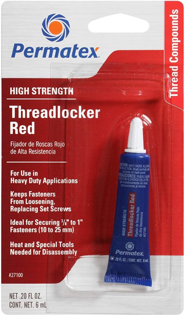 27100 High Strength Threadlocker Red, 6 ml