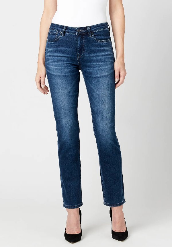 Mid Rise Slim Carrie Women's Jeans in Classic Blue - BL15854
