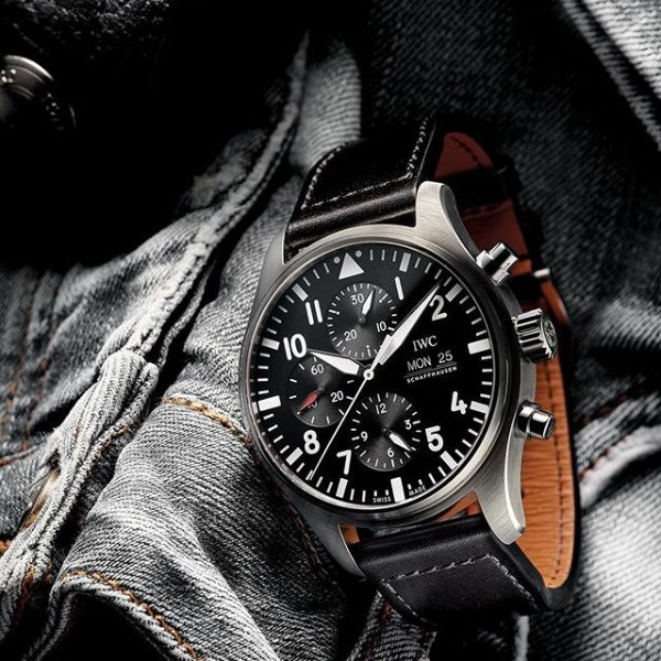 Pilot Black Automatic Chronograph Men's Watch IW377709