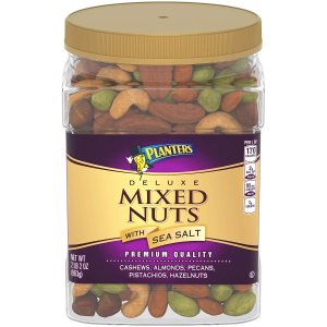 PLANTERS Deluxe Salted Mixed Nuts, 34 oz. Resealable Canister