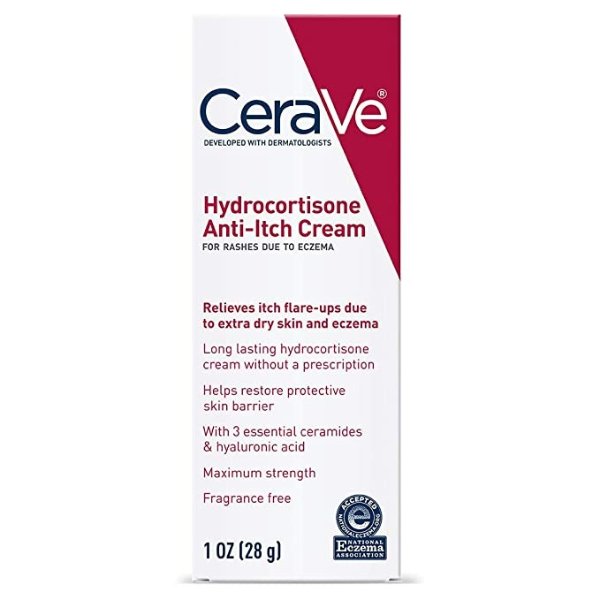 Hydrocortisone Cream 1% | 1 Ounce | Eczema Treatment & Dry Skin Itch Relief Cream | Fragrance Free