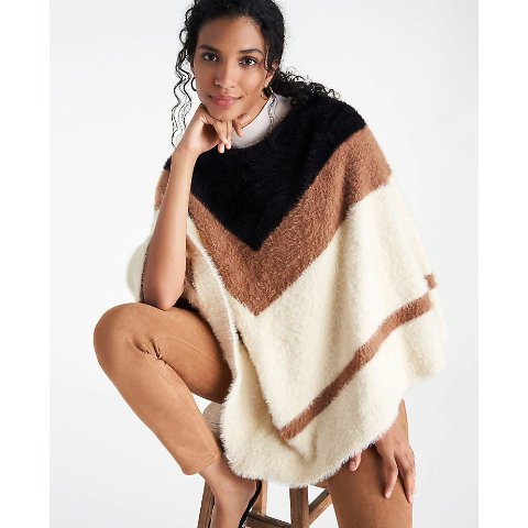 Ann Taylorextra 70% off 3 items, extra 60% off 2 sale itemsCozy Colorblock Poncho | Ann Taylor