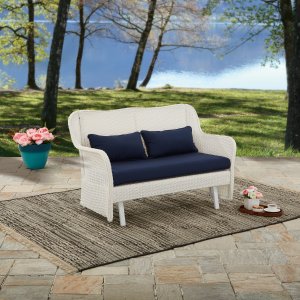 Better Homes and Gardens Camrose Farmhouse Wicker Glider Bench