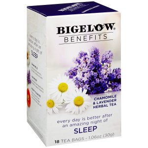 Bigelow Benefits Sleep Chamomile Lavender Herbal Tea 18 Count (Pack of 6),