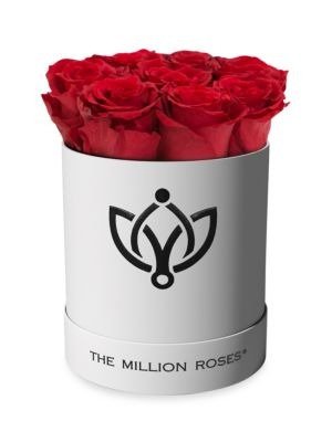 - Basic Box Collection Roses in White Round Box