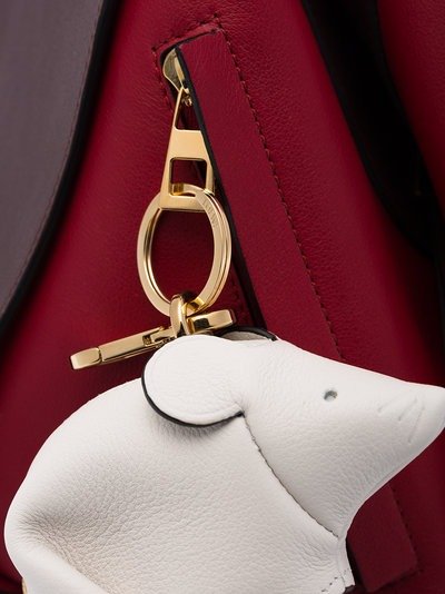 white mouse leather bag charm