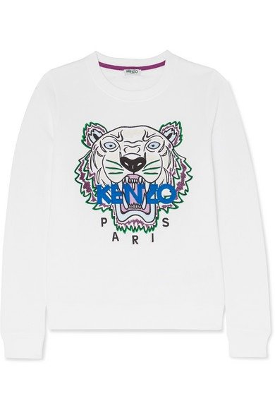 Embroidered cotton-jersey sweatshirt