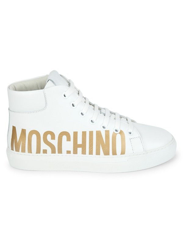 Logo High-Top Leather Sneakers