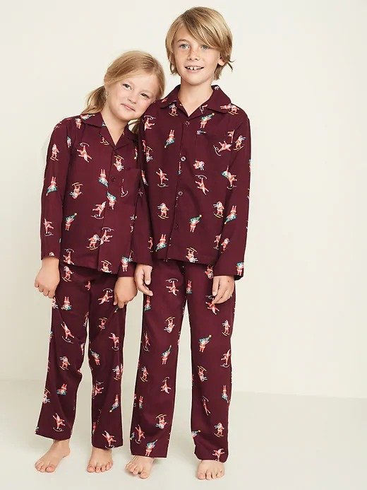 Printed Twill Pajama Set for Kids