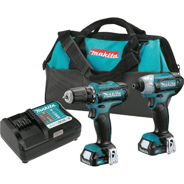 Makita 12-Volt MAX CXT Lithium-Ion Cordless 3/8 in. Drill and Impact Driver Combo Kit