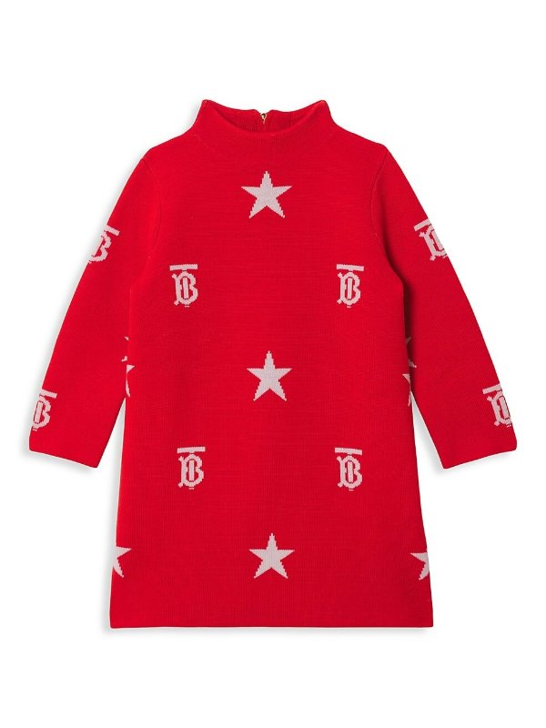 Baby's & Little Girl's Denise Monogram Jacquard-Knit Dress