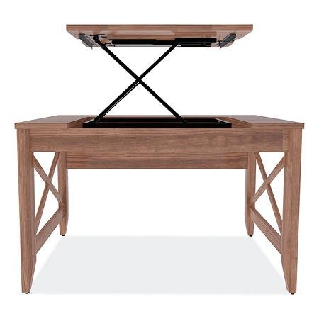 Alera Sit-to-Stand Table Desk, Modern Walnut - Sam's Club