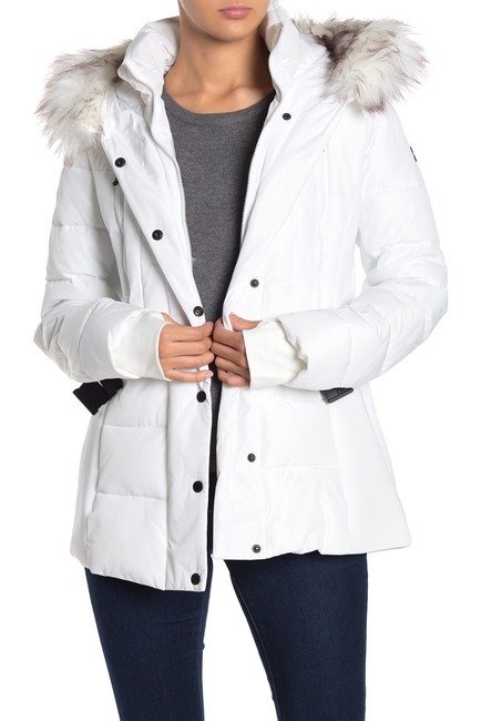 Faux Fur Trimmed Hood Belted Coat