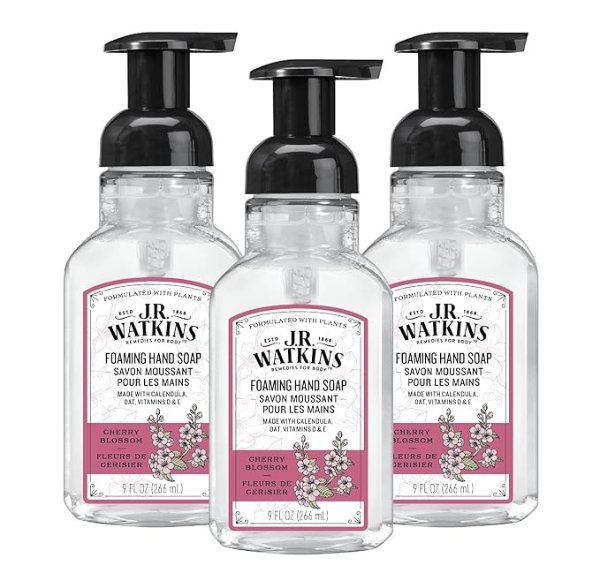 Foaming Hand Soap Pump with Dispenser, Cherry Blossom, 9 fl oz, 3 Pack