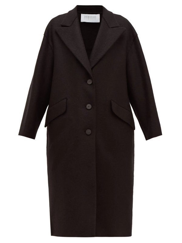 Oversized single-breasted pressed wool coat | Harris Wharf London | MATCHESFASHION US