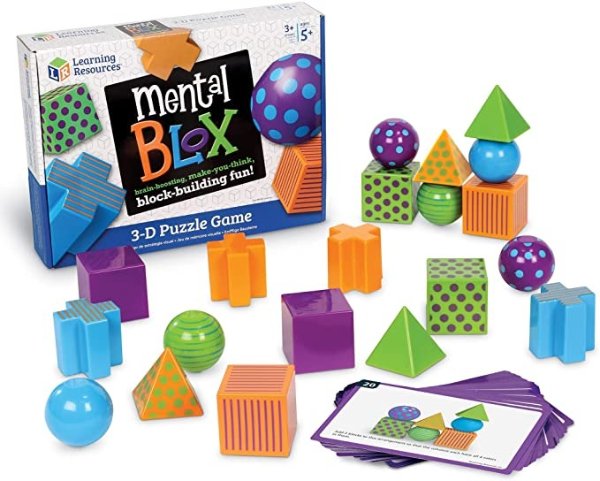 Learning Resources Mental Blox Critical Thinking Game, Homeschool, 20 Blocks, 20 Activity Cards, Ages 5+