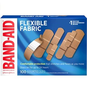 Band-Aid Brand Flexible Fabric Adhesive Bandages for Wound Care & First Aid, Assorted Sizes, 100 ct, Beige